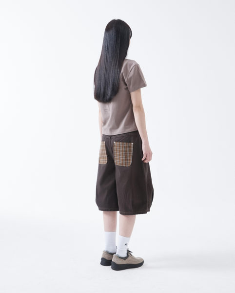 [THE COLDEST MOMENT] TCM Check Pocket Half Pants (Charcoal)
