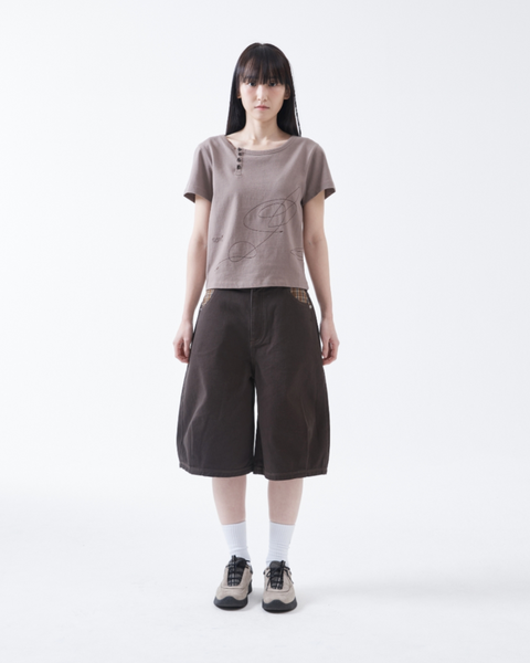 [THE COLDEST MOMENT] TCM Check Pocket Half Pants (Charcoal)