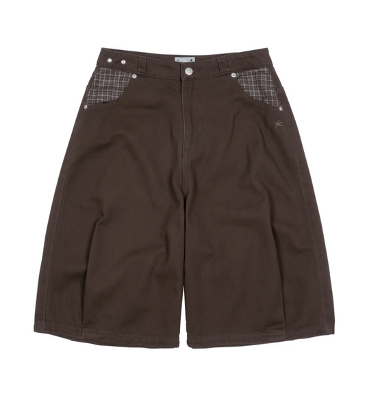 [THE COLDEST MOMENT] TCM Check Pocket Half Pants (Brown)
