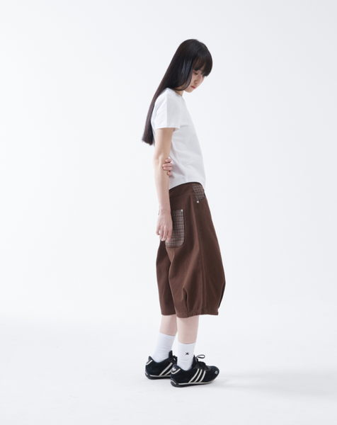 [THE COLDEST MOMENT] TCM Check Pocket Half Pants (Brown)
