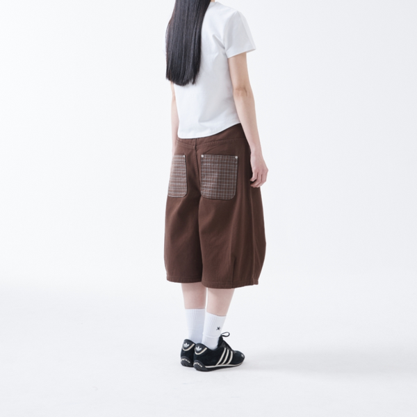 [THE COLDEST MOMENT] TCM Check Pocket Half Pants (Brown)