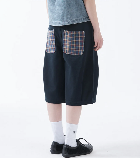 [THE COLDEST MOMENT] TCM Check Pocket Half Pants (Navy)