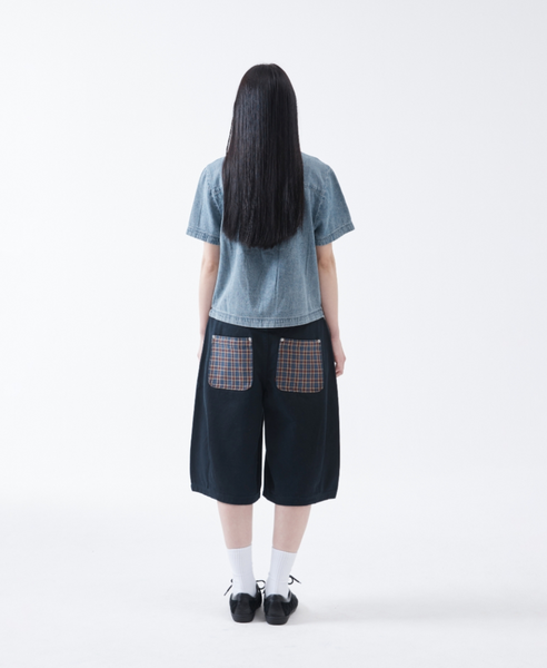 [THE COLDEST MOMENT] TCM Check Pocket Half Pants (Navy)