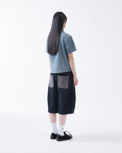 [THE COLDEST MOMENT] TCM Check Pocket Half Pants (Navy)