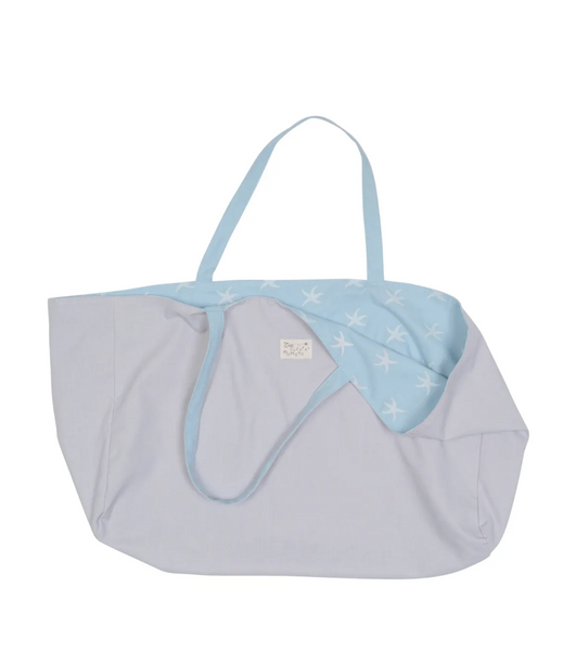 [THE COLDEST MOMENT] TCM Starfish Reversible Tote Bag (Sky blue/Grey)