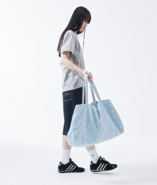 [THE COLDEST MOMENT] TCM Starfish Reversible Tote Bag (Sky blue/Grey)
