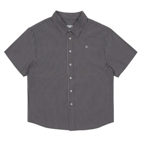 [THE COLDEST MOMENT] TCM Mini Logo Stripe Half Shirts (Black)