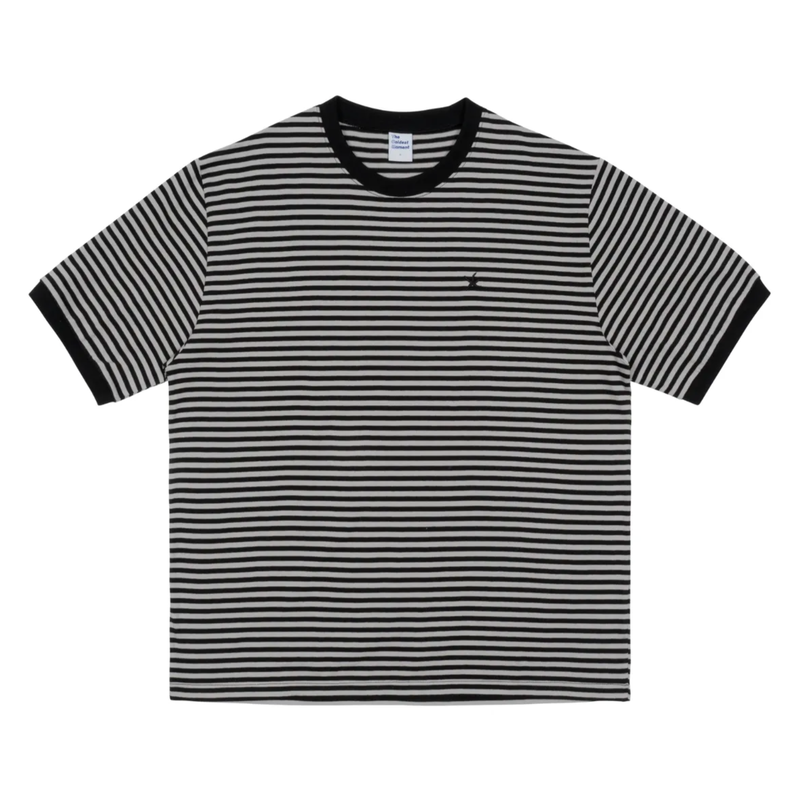 [THE COLDEST MOMENT] TCM Mini Logo Stripe Ringer T (Black)