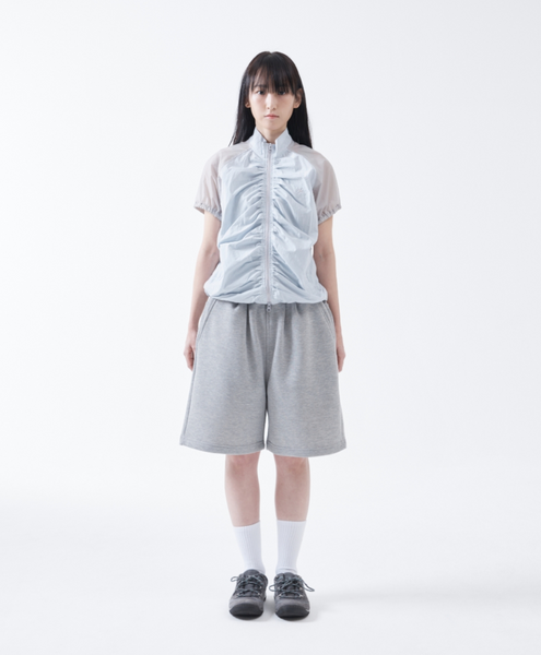 [THE COLDEST MOMENT] (w) TCM Shirring Half Windstoper (Sky Blue/Grey)