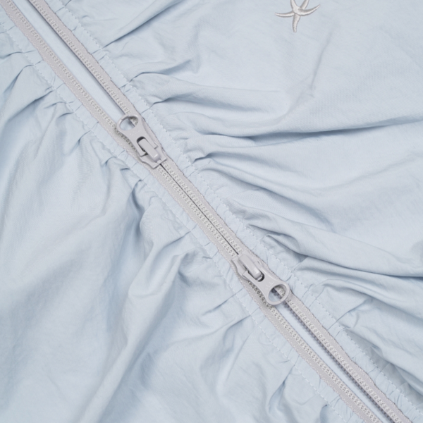 [THE COLDEST MOMENT] (w) TCM Shirring Half Windstoper (Sky Blue/Grey)