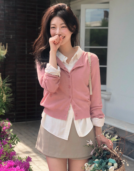 [SLOWAND] #SLOWMADE Plain Round Basic Cardigan