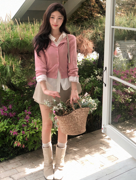 [SLOWAND] #SLOWMADE Plain Round Basic Cardigan