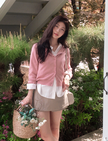 [SLOWAND] #SLOWMADE Plain Round Basic Cardigan