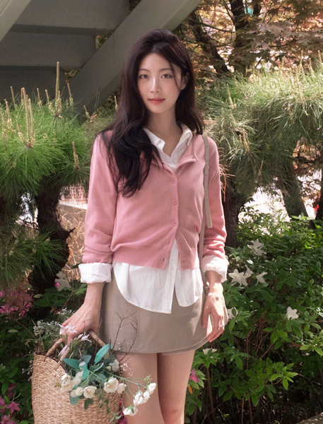 [SLOWAND] #SLOWMADE Plain Round Basic Cardigan