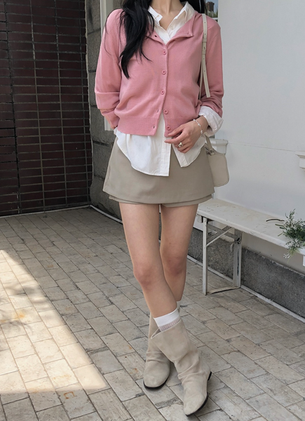 [SLOWAND] #SLOWMADE Plain Round Basic Cardigan