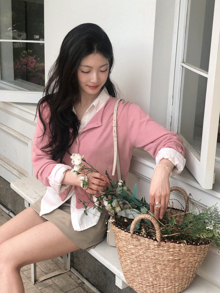 [SLOWAND] #SLOWMADE Plain Round Basic Cardigan