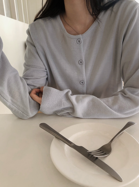 [SLOWAND] #SLOWMADE Plain Round Basic Cardigan