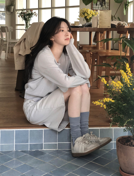 [SLOWAND] #SLOWMADE Plain Round Basic Cardigan