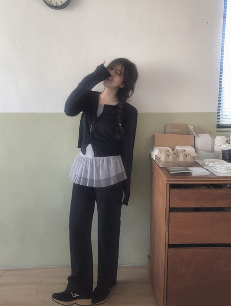 [SLOWAND] #SLOWMADE Plain Round Basic Cardigan