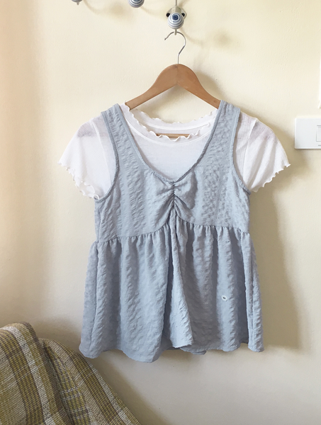 [98°C] [NEAH] Forming Embossed Bustier Blouse