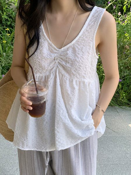 [98°C] [NEAH] Forming Embossed Bustier Blouse