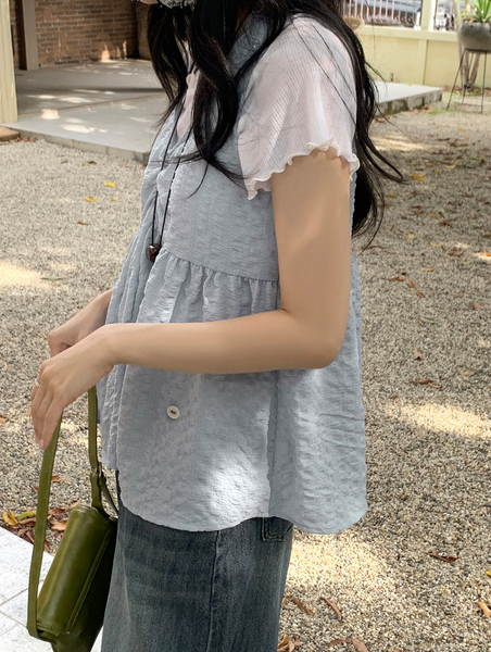 [98°C] [NEAH] Forming Embossed Bustier Blouse