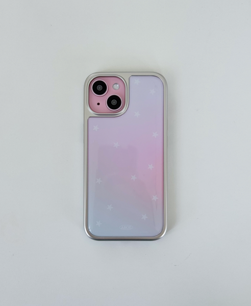 [ABOE] PINK AURORA STAR Silver Epoxy Phone Case