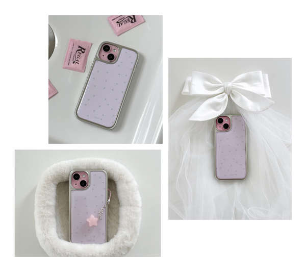 [ABOE] PINK STAR Silver Epoxy Phone Case