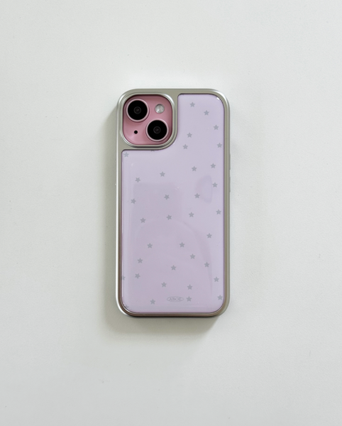 [ABOE] PINK STAR Silver Epoxy Phone Case