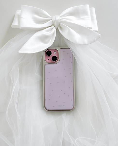 [ABOE] PINK STAR Silver Epoxy Phone Case