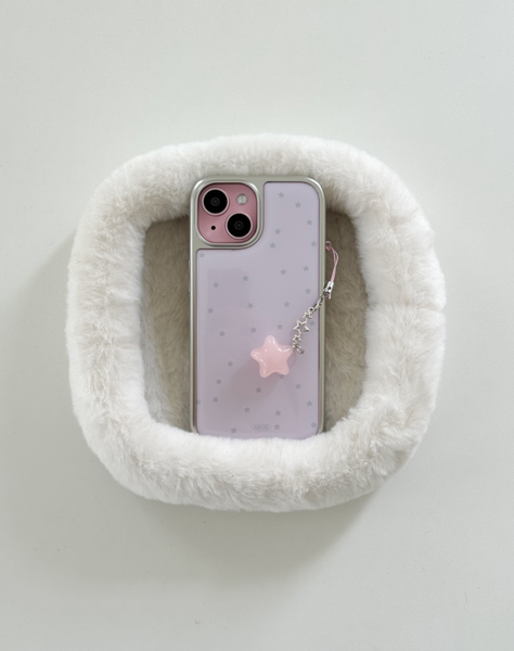 [ABOE] PINK STAR Silver Epoxy Phone Case