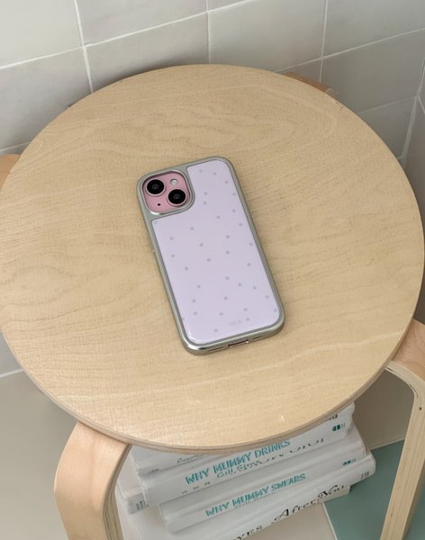 [ABOE] PINK STAR Silver Epoxy Phone Case