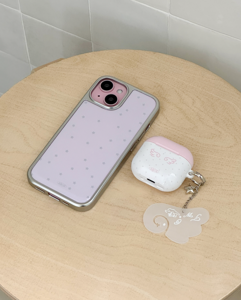 [ABOE] PINK STAR Silver Epoxy Phone Case
