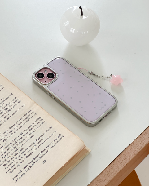 [ABOE] PINK STAR Silver Epoxy Phone Case