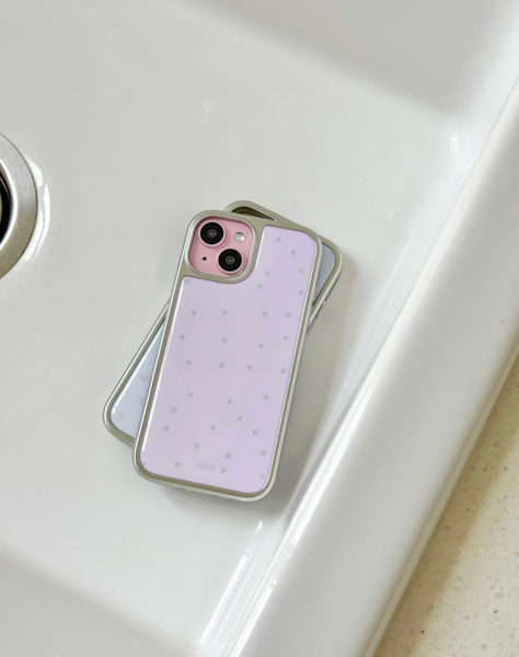 [ABOE] PINK STAR Silver Epoxy Phone Case