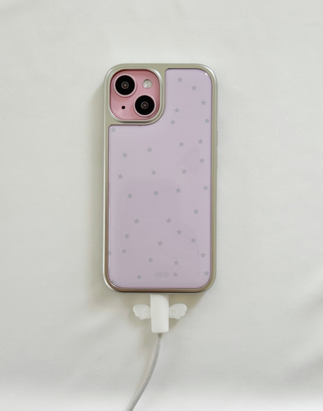 [ABOE] PINK STAR Silver Epoxy Phone Case
