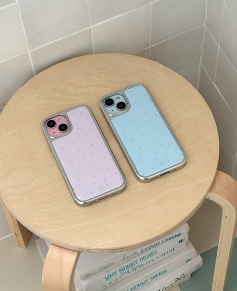 [ABOE] PINK STAR Silver Epoxy Phone Case