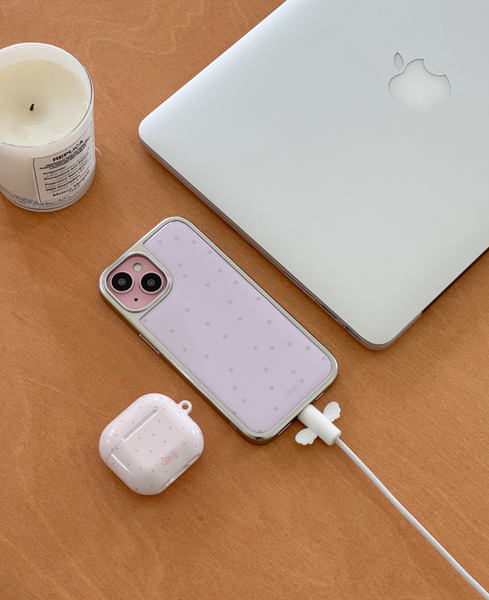 [ABOE] PINK STAR Silver Epoxy Phone Case