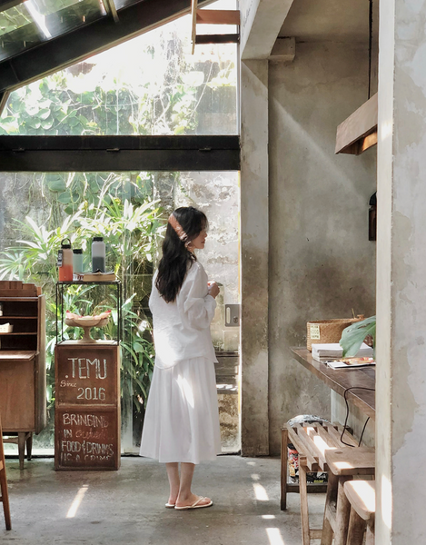 [SLOWAND] # SLOWMADE NOIR Ribbon Cotton Blouse