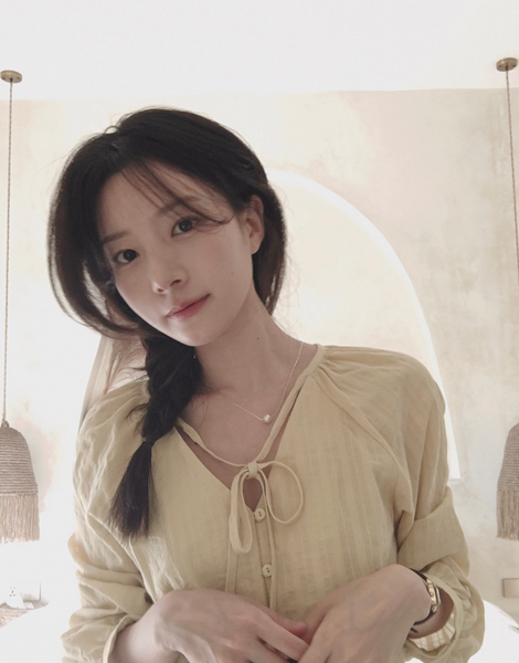 [SLOWAND] # SLOWMADE NOIR Ribbon Cotton Blouse