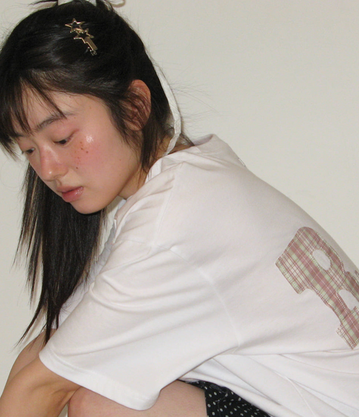 [RONRON] RON PATCH MIXED APPLIQUE OVER FIT T SHIRT WHITE