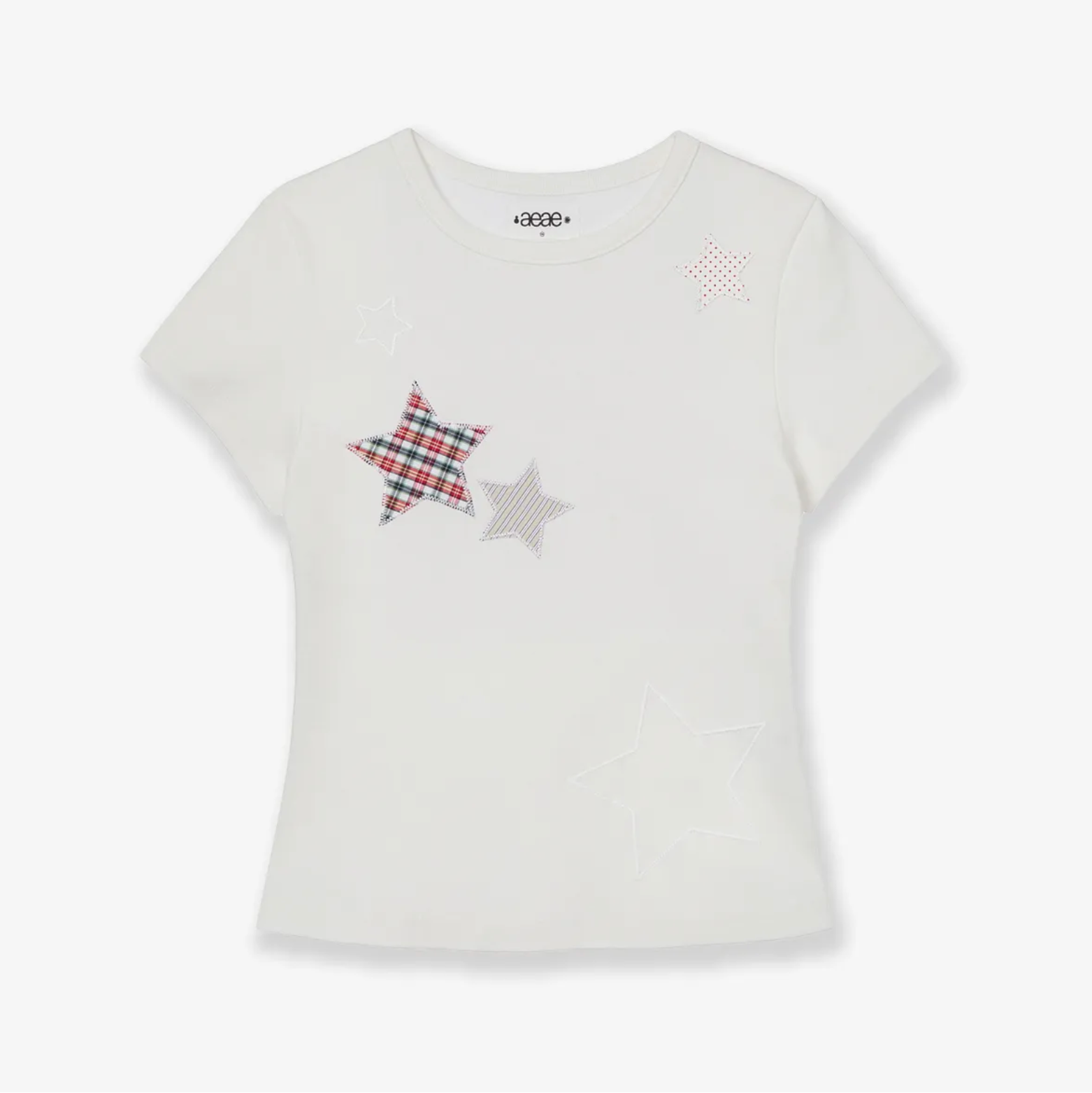 [aeae] CHECK STAR TEE [WHITE]