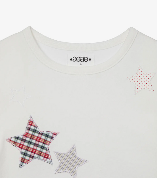 [aeae] CHECK STAR TEE [WHITE]