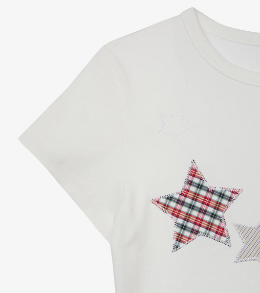 [aeae] CHECK STAR TEE [WHITE]