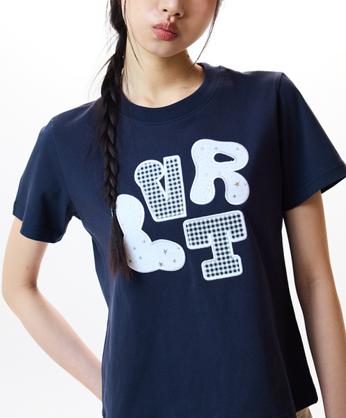[LUVISTRUE] LVTR PATCH TEE(NAVY)