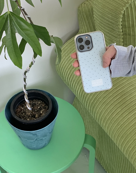 [OLIVET] Label Point Blue Epoxy Case (Silver Frame)