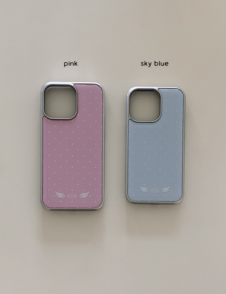 [OLIVET] Angel Wing Dot Epoxy Case (Silver Frame)