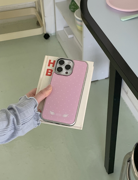 [OLIVET] Angel Wing Dot Epoxy Case (Silver Frame)