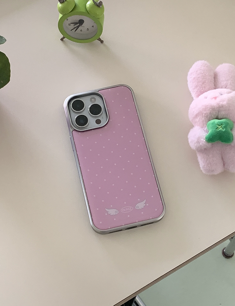 [OLIVET] Angel Wing Dot Epoxy Case (Silver Frame)