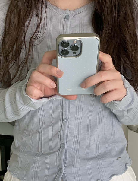 [OLIVET] Angel Wing Dot Epoxy Case (Silver Frame)